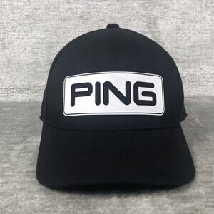 Ping Golf Hat Cap FLEXFIT TECH 110 Black White Snapback